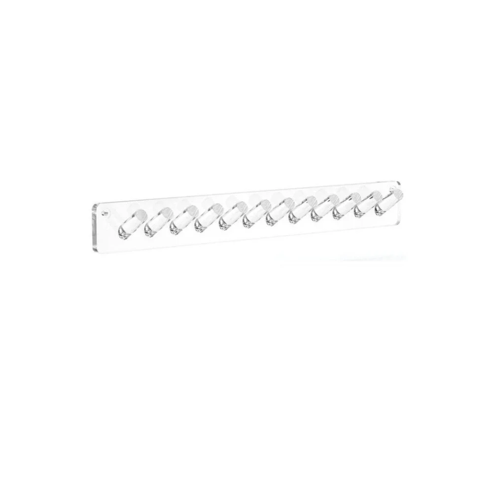 Acrylic Hanging Jewelry Rack w 12 Knobs, Necklace Holder Wall Necklace Organizer